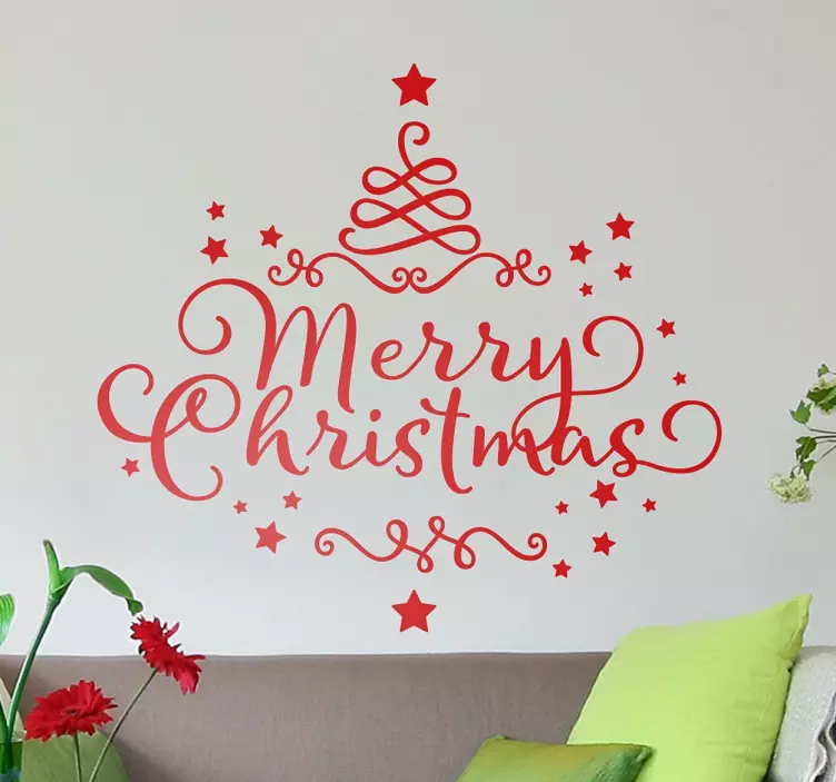 Wandtattoo Merry Christmas Schriftzug - TenStickers