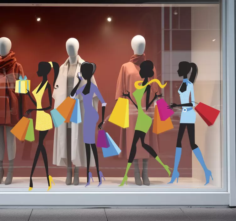 Wandtattoo shoppende Frauen - TenStickers