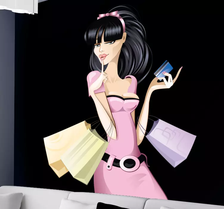 Wandtattoo shoppendes Luxus Girl - TenStickers