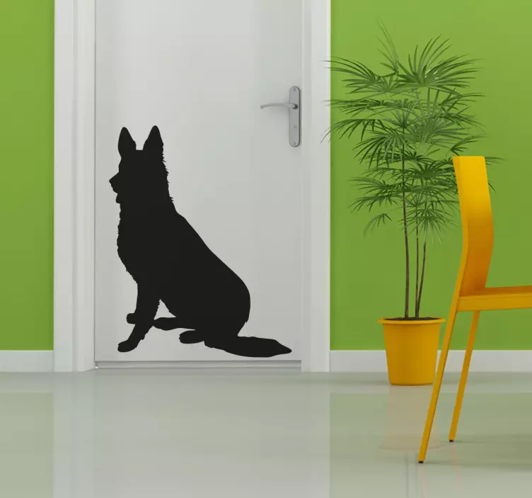 Wandtattoo Silhoulette Deutscher Schäferhund - TenStickers