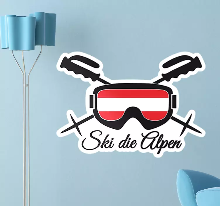 Wandtattoo Ski die Alpen - TenStickers