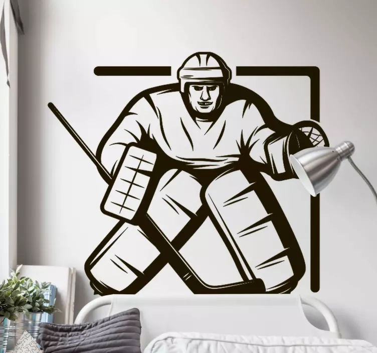Sport Aufkleber Eishockeyspieler im netz - TenStickers
