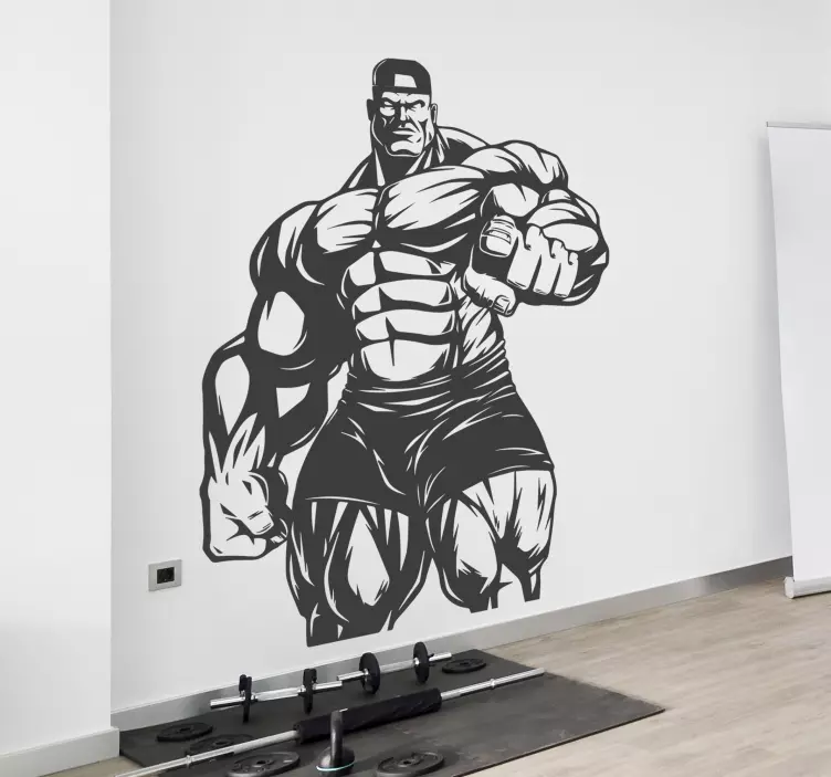 Sport Aufkleber Großes bodybuilder-fitnessstudio - TenStickers