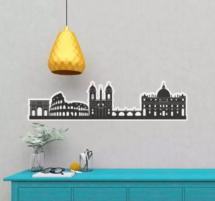 Wandtattoo Stadt rom skyline-silhouette - TenStickers