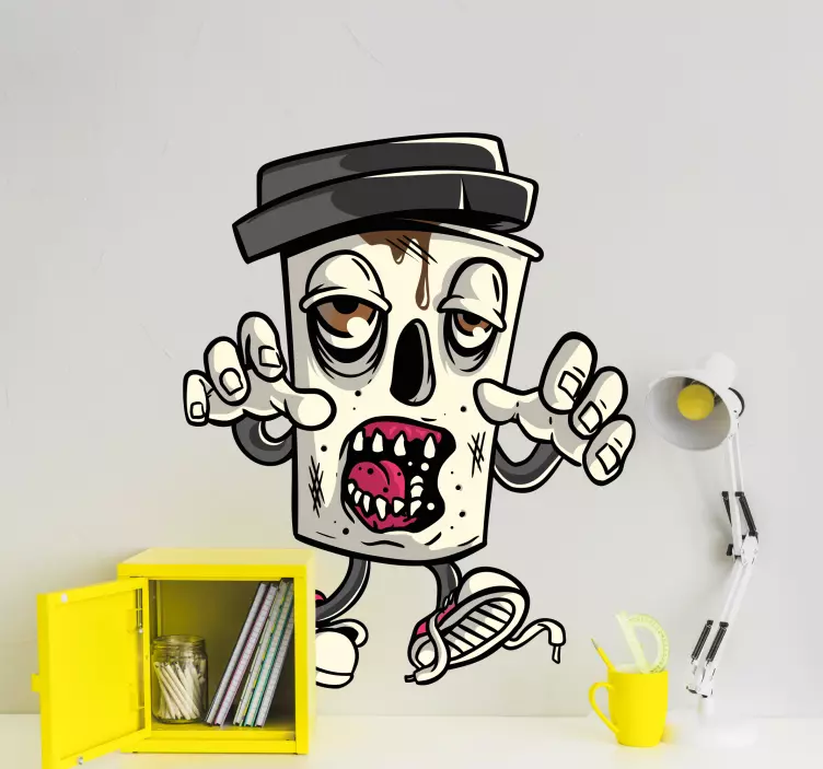 Aufkleber Halloween zombie-kaffeetasse - TenStickers