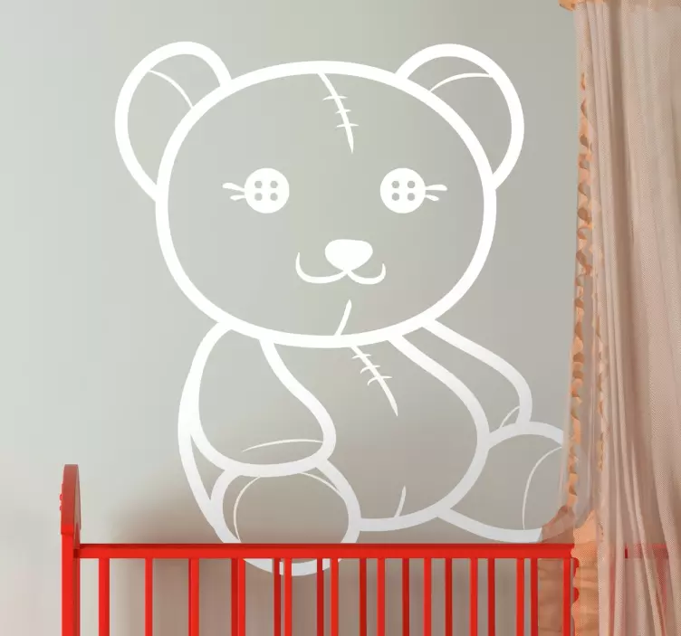 Wandtattoo Teddybär mit Knopfaugen - TenStickers