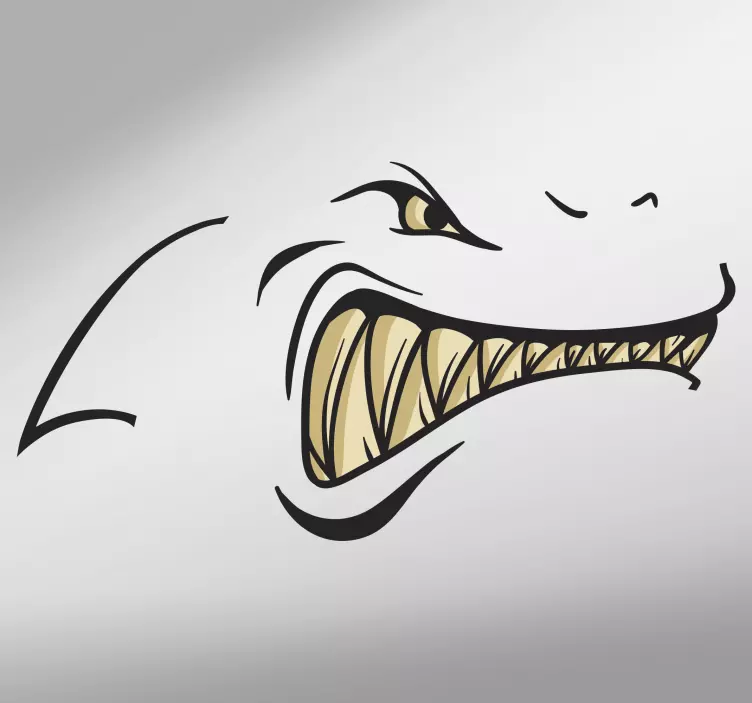 Wandtattoo Tier Hai Zähne Skizze - TenStickers