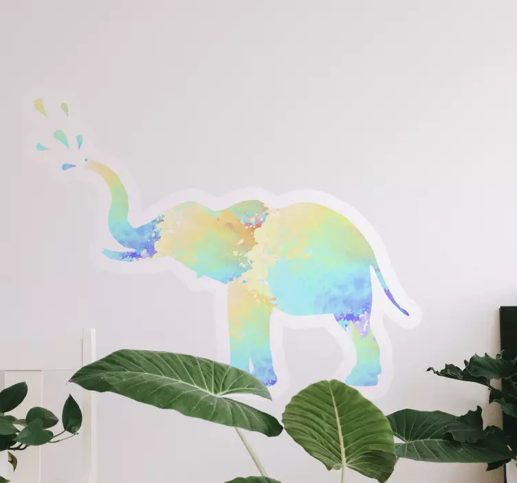 Wandtattoo tiere bunter baby-elefant - TenStickers
