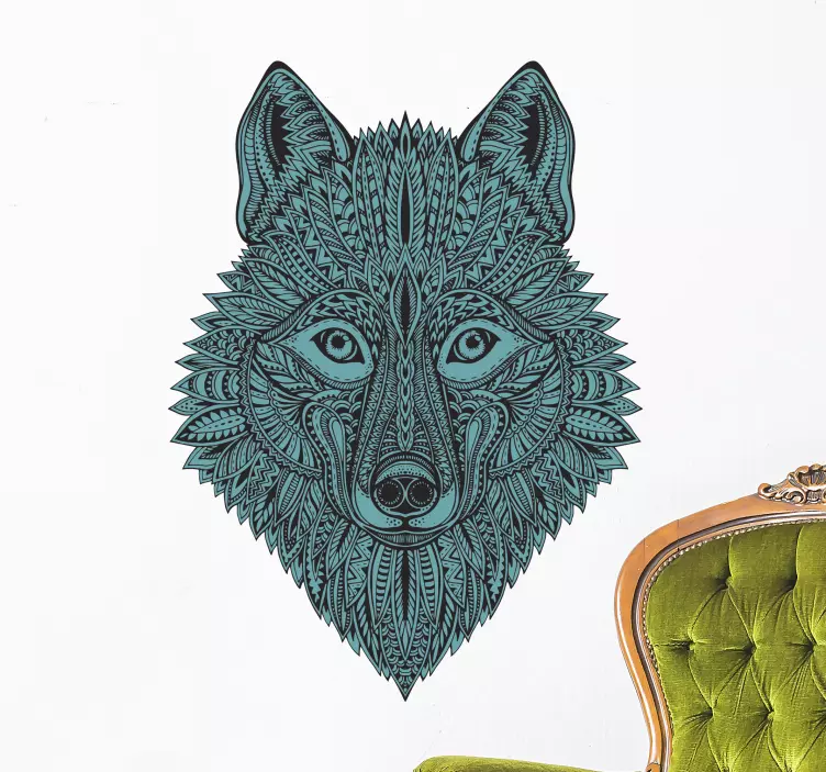 Wandtattoo tiere mit filigranem wolf-motiv - TenStickers