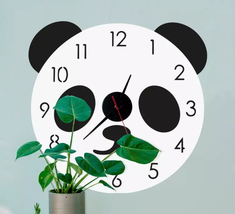 Wandtattoo uhr panda gesichtsuhrenkunst - TenStickers