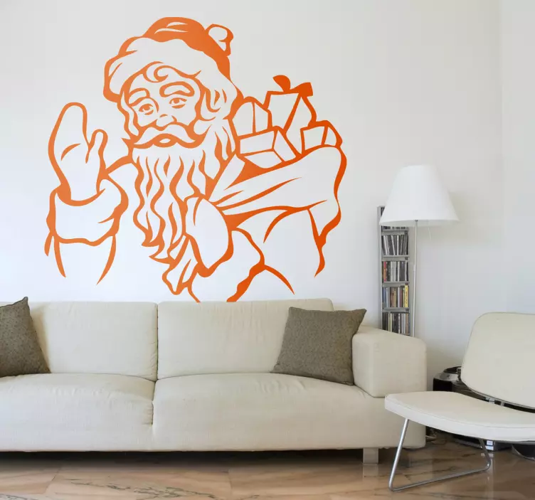 Wandtattoo Umrisse Weihnachtsmann - TenStickers