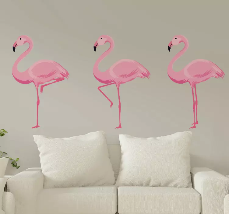 Wandtattoo Vögel flamingo-trio-silhouetten - TenStickers