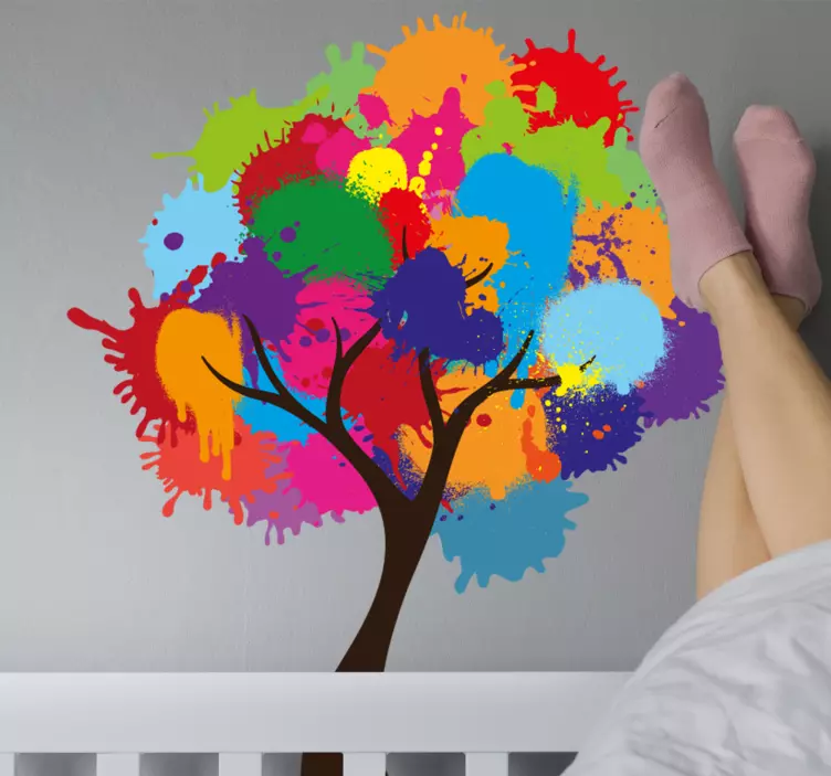 Wandtattoo Baum Baumspritzfarben - TenStickers