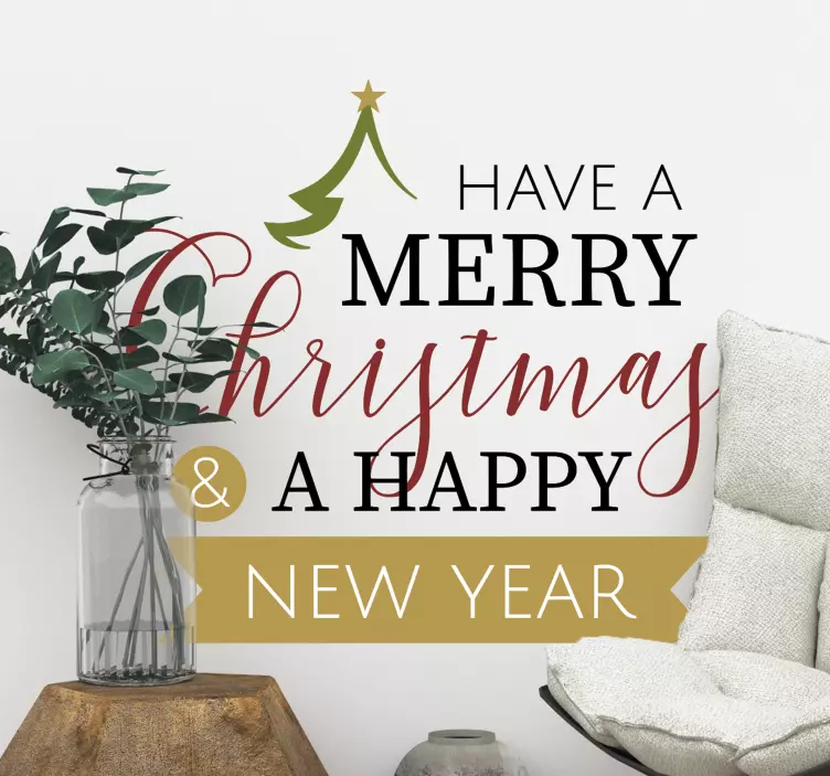 Sticker Frohe weihnachten und ein neues Jahr - TenStickers