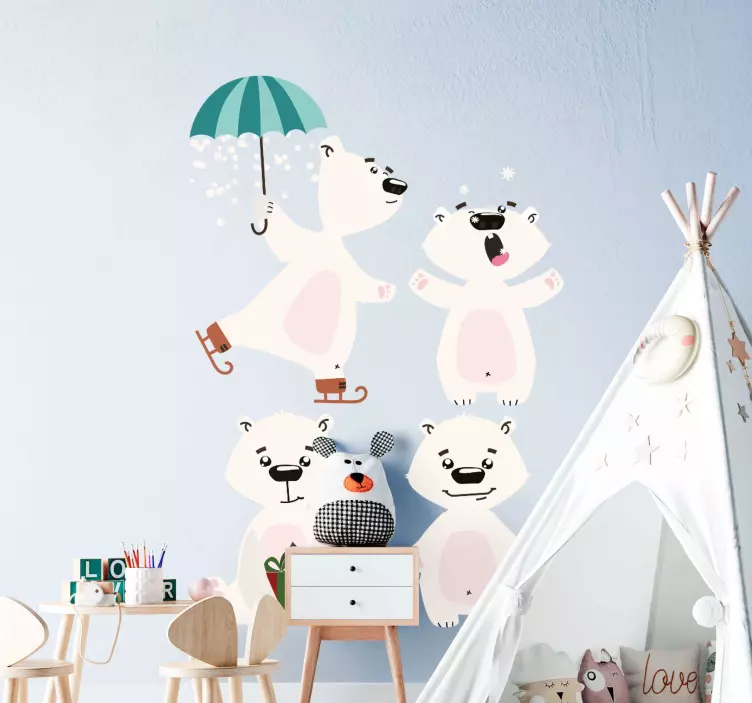 Sticker Weihnachten Weihnachts eisbär - TenStickers