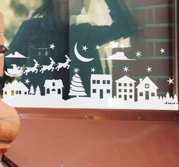 Sticker Weihnachten Weihnachtsszene - TenStickers