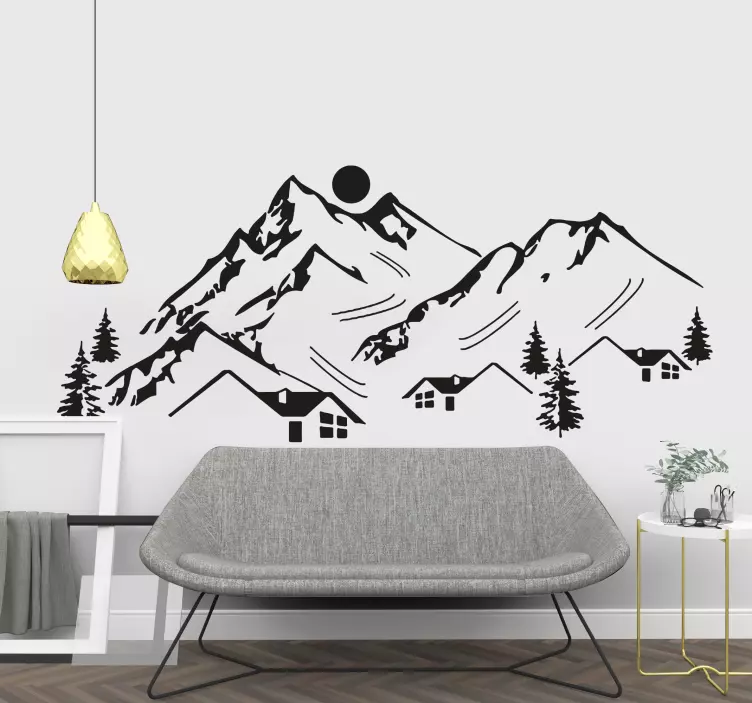 Wandtattoo welt berglandschaft perspektive - TenStickers
