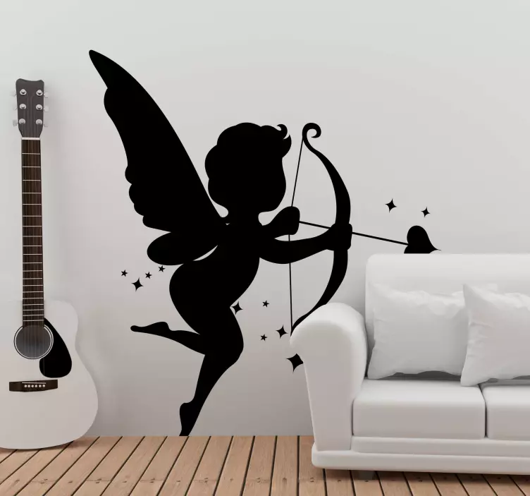 Wandtattoo welt bezaubernde amor silhouette - TenStickers