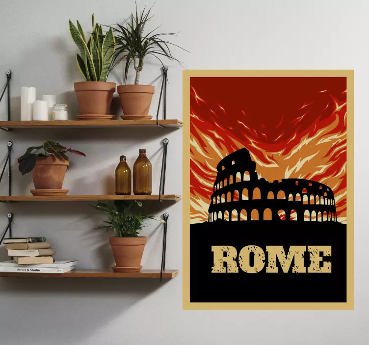 Wandtattoo Welt kolosseum rom poster - TenStickers