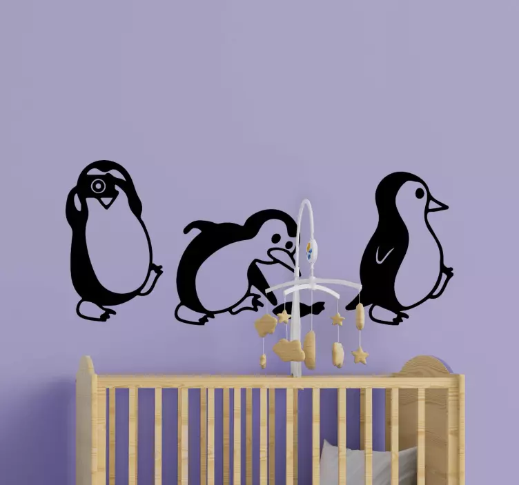 Wandtattoo Welt skurriler pinguin-clan - TenStickers