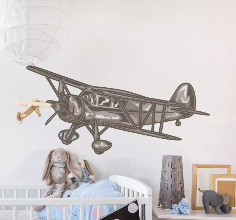 Wandtattoo Welt vintage-flugzeugdesign - TenStickers