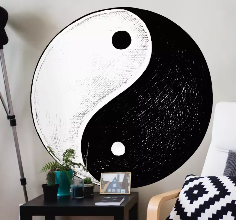 Wandtattoo Welt yin-yang-symbol - TenStickers