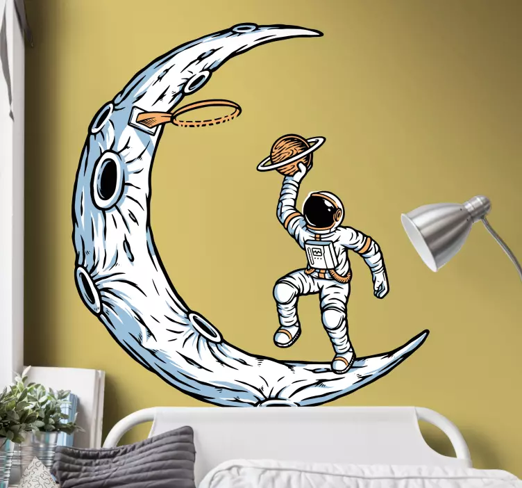 Wandtattoo Weltall astronaut hält planeten - TenStickers
