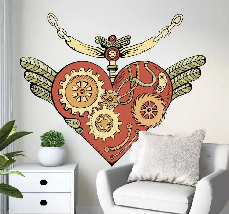 Wandtattoo Wissenschaft mechanisches herzdesign - TenStickers