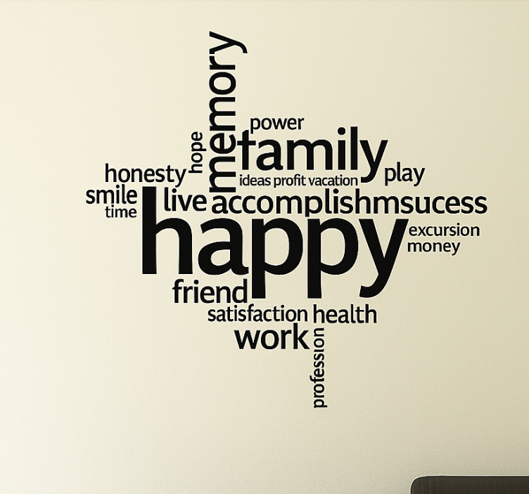 Wandtattoo Wohnzimmer collage positiver wörter - TenStickers