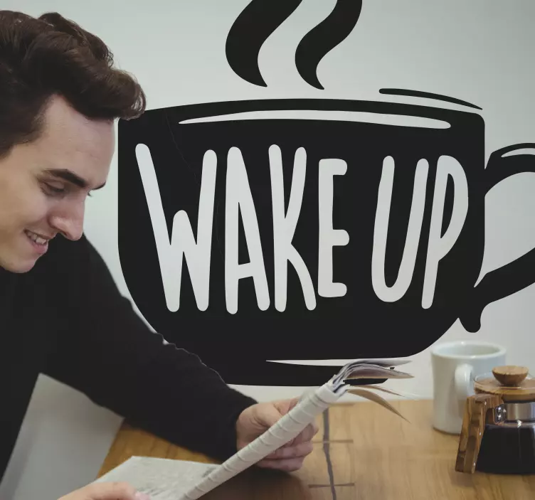 Wandtattoo Zitat kaffee-motivationszitat - TenStickers