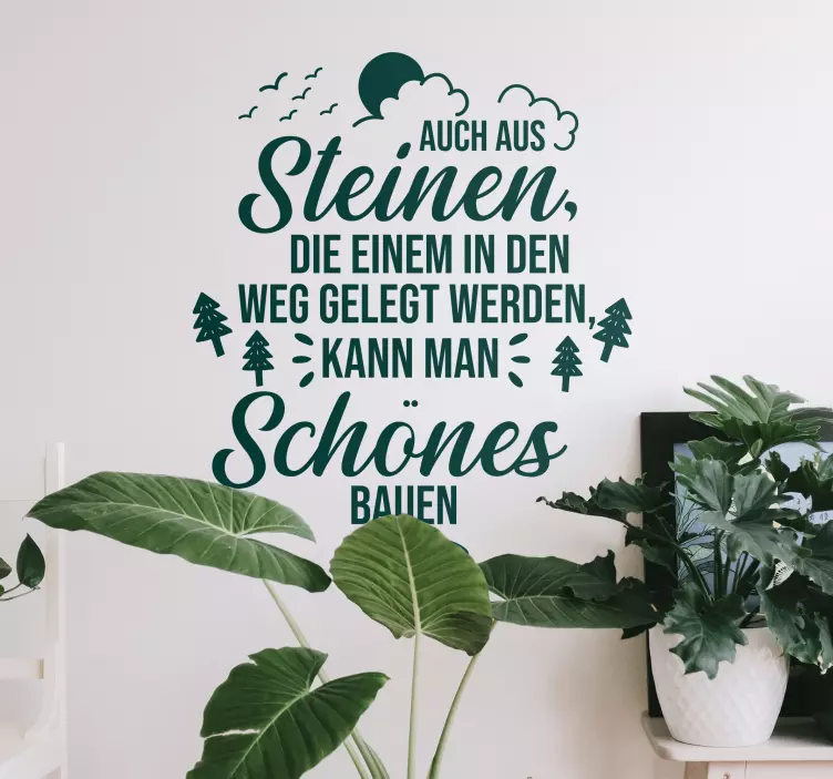 Wandtattoo Zitat schönes aus Steinen bauen - TenStickers