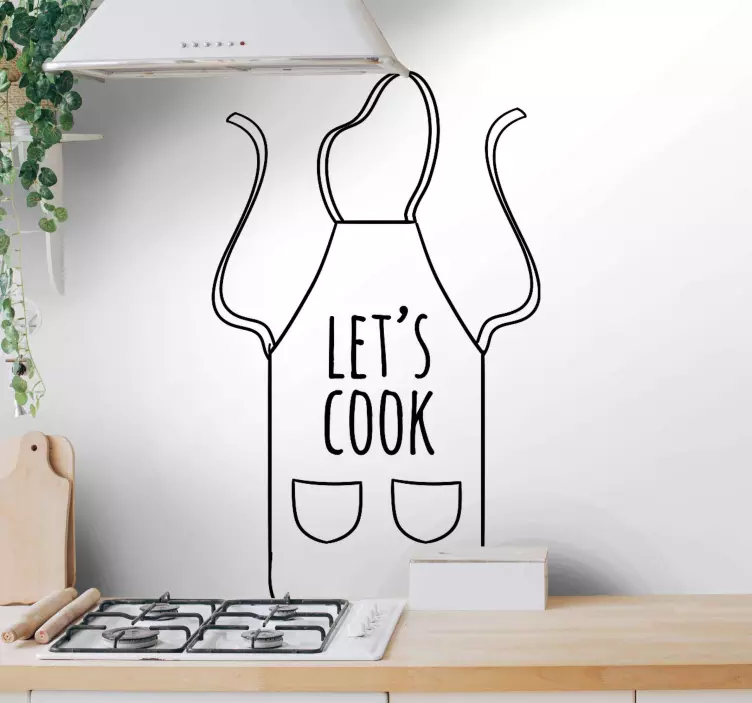Wandtattoo Küche Lass uns kochutensilien kochen - TenStickers