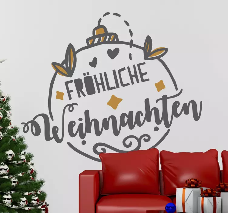 Süßer Weihnachtsaufkleber Baumkugel - TenStickers