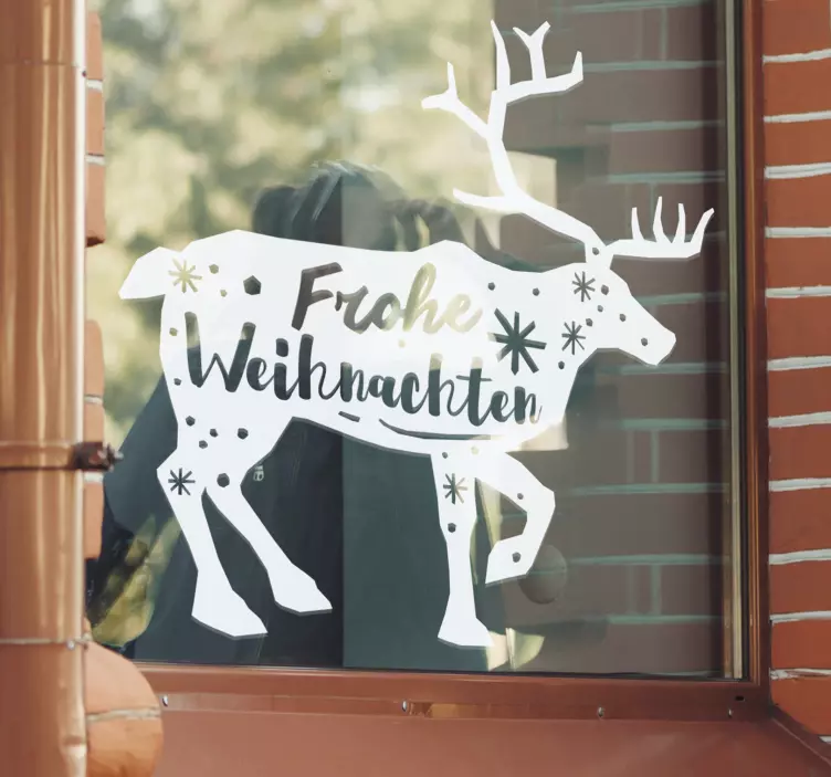 Schöner Weihnachtsaufkleber Hirsch mit Text - TenStickers