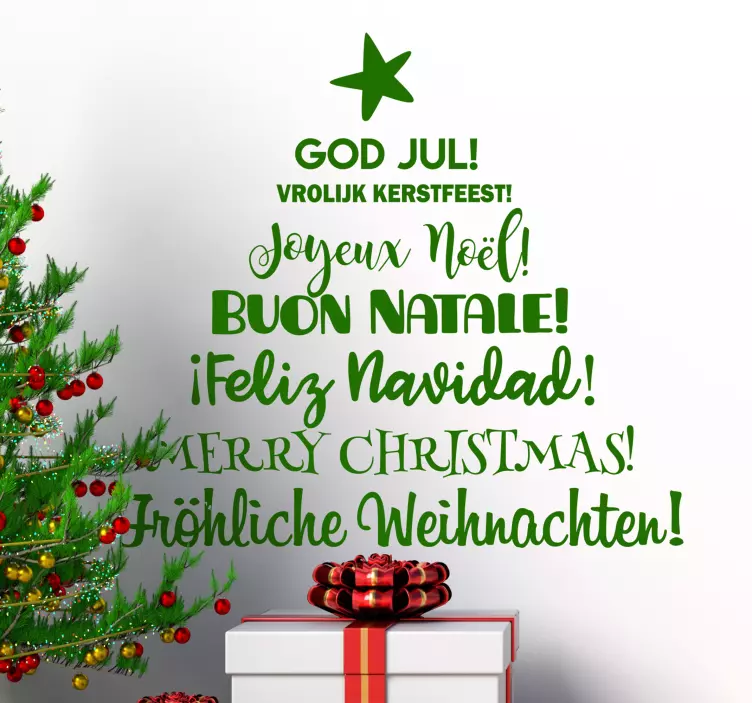 Weihnachtsaufkleber Internationale Wünsche - TenStickers