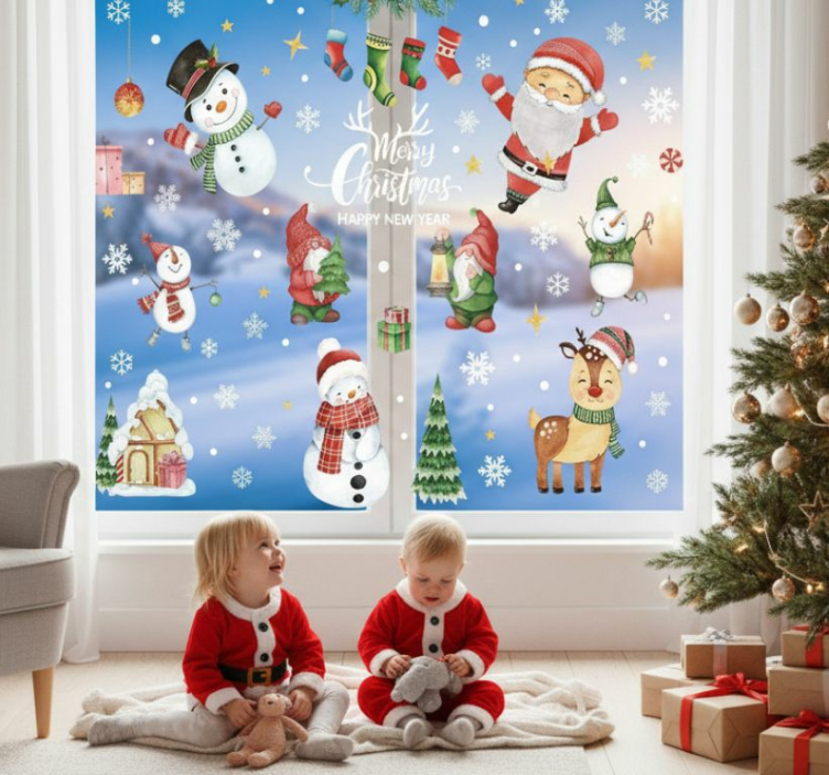 Weihnachtssticker christmas fensteraufkleber - TenStickers