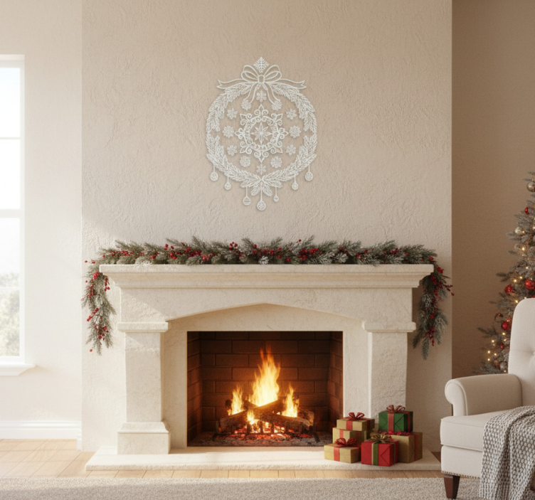 Weihnachtssticker fensterfolien weiß - TenStickers