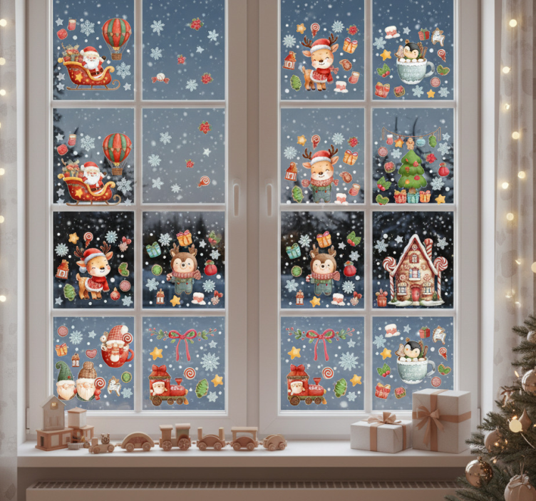 Weihnachtssticker für winterliche fensterdekoration - TenStickers
