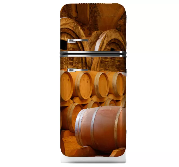 Weinfass Kühlschrank Aufkleber - TenStickers