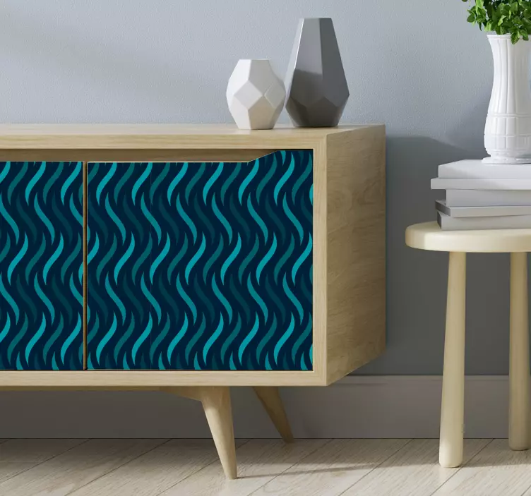 Wellenmuster vinyl Aufkleber - TenStickers