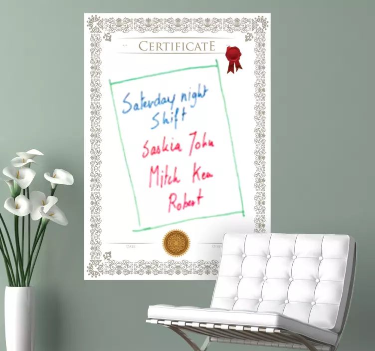 Whiteboardfolie Zertifikat - TenStickers