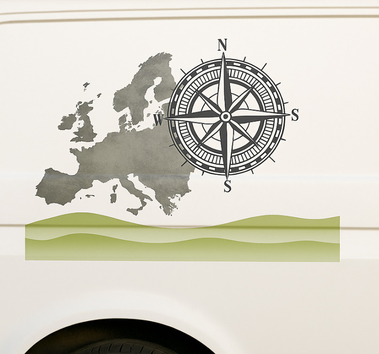 Wohnmobil Aufkleber globale landschaft und kompass - TenStickers