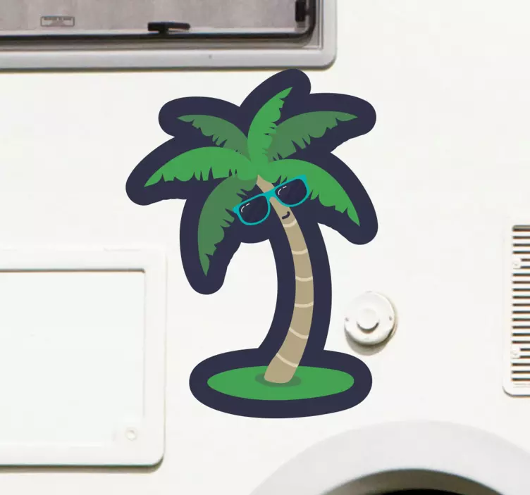 Wohnmobil Aufkleber palme mit sonnenbrille - TenStickers