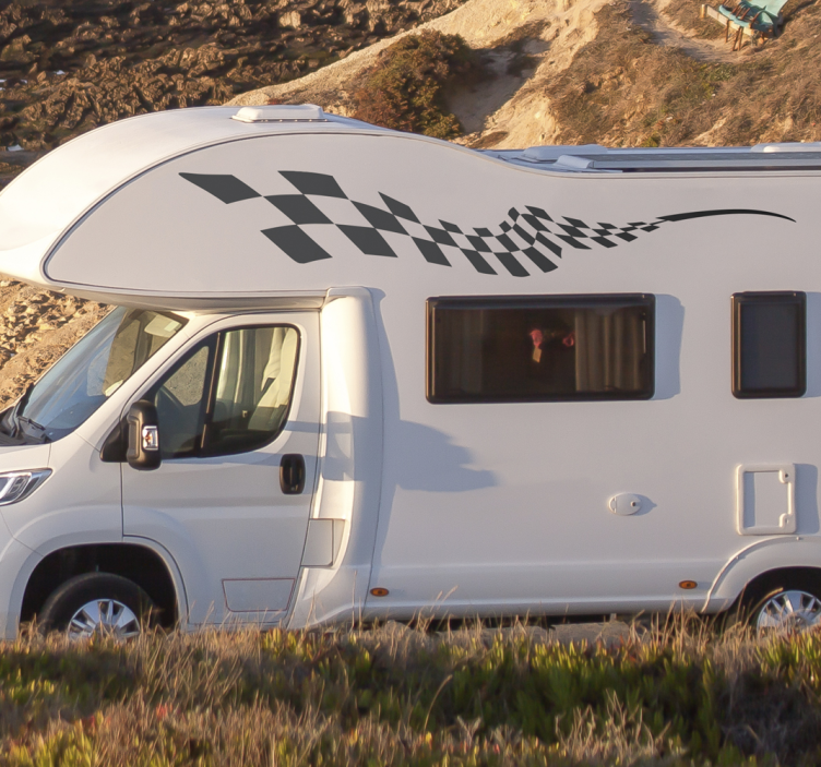 Wohnmobil Aufkleber rennblöcke seite - TenStickers