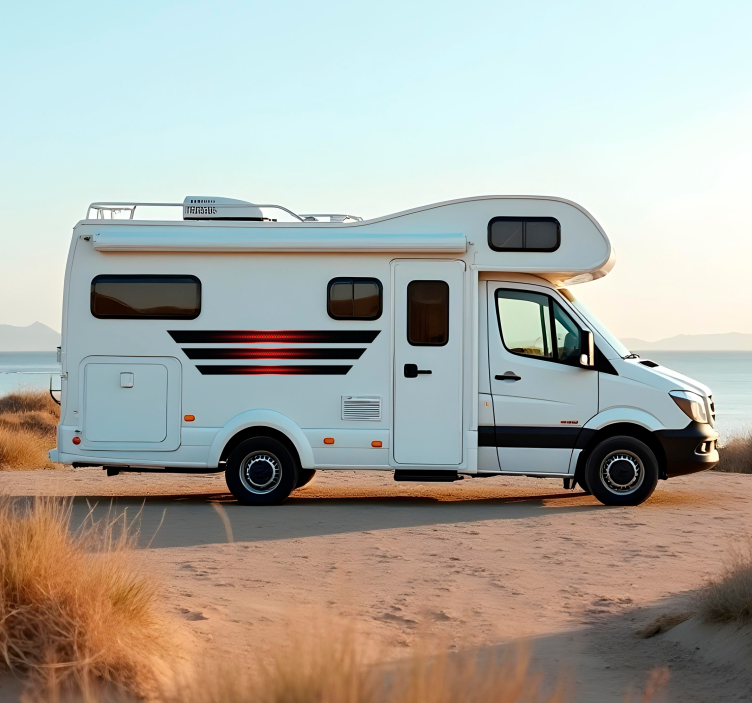Wohnmobil Aufkleber schwarze und rote streifen - TenStickers
