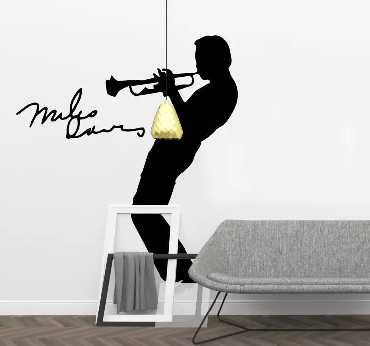 Wandtattoo Wohnzimmer Miles Davis Silhouette - TenStickers