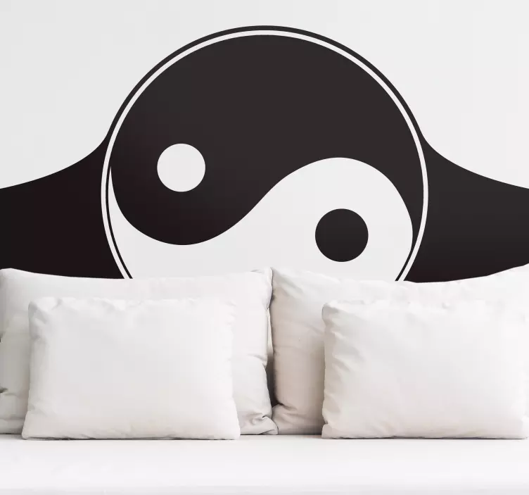 Yin Yang Kopfteil Wandaufkleber - TenStickers