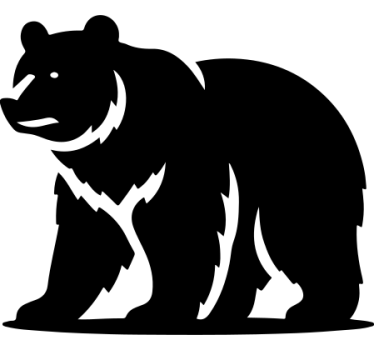 Autoaufkleber monochromer bär - TenStickers