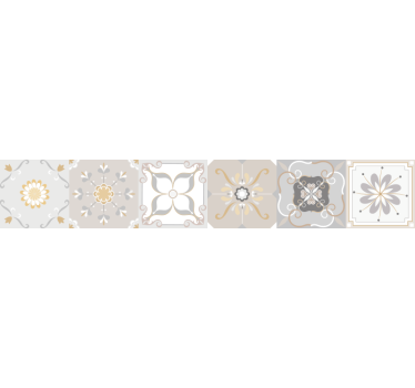 Treppenaufkleber portugiesische fliesen beige - TenStickers