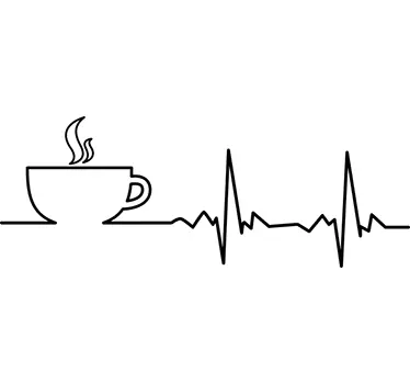 Wandtattoo Kaffee Herzschlag - TenStickers